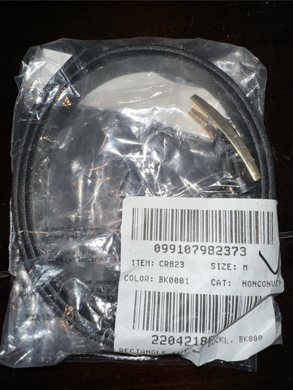 J. Crew Skinny Italian leather belt - Black with Gold Buckle - Picture 4 of 4